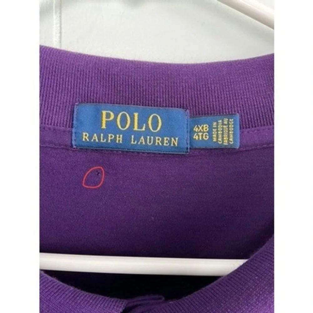 Polo Ralph Lauren Mens 4XB Purple Short Sleeve Embroidered Polo Shirt Big Tall